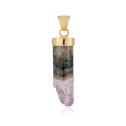 242009240016 Amethyst pendant with mother stone, cylinder (21 x 9mm), 3.8cm, gold-plated | Marco Schreier