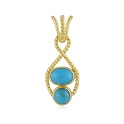 242009240027 Pendant Turquoise oval (8 x 6mm), round (8mm), 3.0cm, gold-plated | Marco Schreier