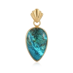 242009240071 Atacama Opal drop pendant (22 x 14mm), 3.3cm, gold-plated | Marco Schreier