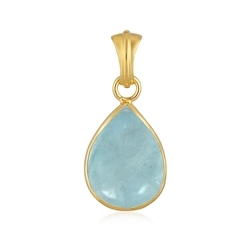 242009240104 Aquamarine drop pendant (20 x 15mm), 3.0cm, gold-plated | Marco Schreier