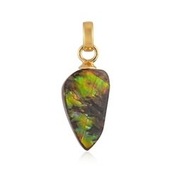 242009240107 Ammolite pendant, freeform (8-16 x 13-20mm), 1.8 - 2.5cm, gold-plated | Marco Schreier