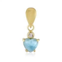 242009240113 Larimar heart pendant (8mm), topaz, 2.5cm | wholesaler gems & healing stones