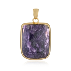 242009240143 Charoite pendant, freeform (28 x 20mm), 4.0m, gold-plated | Marco Schreier