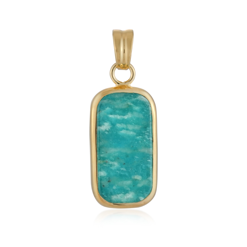 Pendant Amazonite, rectangle (22 x 11mm), 3.4cm, gold-plated | Marco Schreier