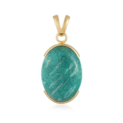 242009240149 Pendant Amazonite, oval (2 x 18mm), 3.7cm, gold-plated | Marco Schreier