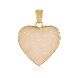 242009240157 Agate (druzy agate) pendant, heart (26mm), 3.2cm, gold-plated  | Marco Schreier