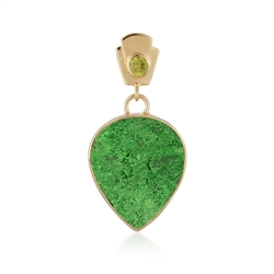 242009250013 Pendente in Uvarovite, goccia (24 x 19 mm), 3,8 cm, placcato oro | Marco Schreier
