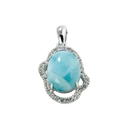 242018140030 Series 9 pendant Larimar, topaz, 2,2cm, rhodium plated | Marco Schreier