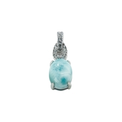 242018140240 Larimar pendant, topaz, oval (9 x 7mm), 1.8cm, rhodiniert | Marco Schreier