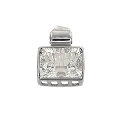 242018160033 Pendant Rock Crystal faceted (rectangle), 3,0cm, rhodium plated | Marco Schreier