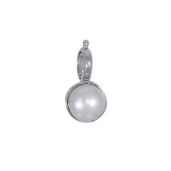 242018170018 Pendant pearl white (8mm), 1.8cm, rhodium plated | Marco Schreier