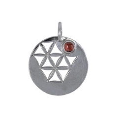 242018170026 Pendant garnet "departure and new beginning", 2.8cm, rhodium plated | Marco Schreier