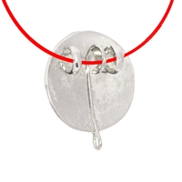 Pendant for interchangeable components, 3,0cm, silver rhodium plated