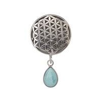 Pendant Flower of Life for change components, 3,0cm, silver rhodium plated