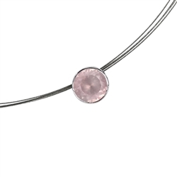 242018190018 Pendant Rose Quartz (08mm) faceted, 1,0cm, rhodium plated | Marco Schreier