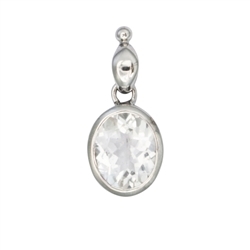 242018190040 Pendant Topaz white faceted (11 x 9mm), 2,3cm | wholesaler gems & healing stones