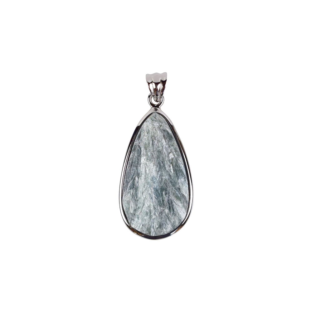 Serafinite drop pendant, 3.5 cm, rhodiniert