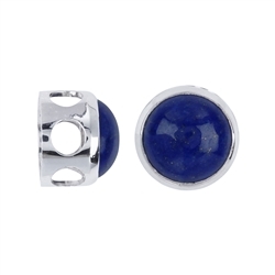 242018210029 Pendant Lapis Lazuli round (12mm), 1,4cm, rhodium plated | Marco Schreier