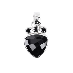 242018210104 Pendentif Onyx-Trillion, grenat, Spinelle noir, 2,7cm, rhodié | Marco Schreier