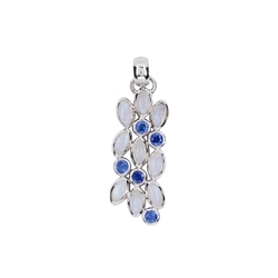 242018210279 Pendant labrarodite white Marquises, disthene, 5,4cm, rhodium plated | Marco Schreier