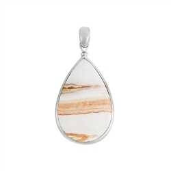 242018210336 Pendant Java Sunset Jasper Drop, 5.4cm, rhodium plated | Marco Schreier