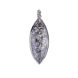 242018210337 Petrified Coral pendant gray (Marquise), 5,0cm, rhodium plated | Marco Schreier