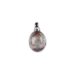 242018210352 Pendant lodolite quartz oval, 2.4cm, rhodium plated | Marco Schreier