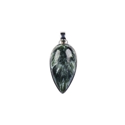 242018210359 Serafinite drop pendant, 3.9 cm, rhodiniert | wholesaler gems & healing stones