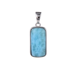 242018210418 Larimar pendant, rectangle (8 x 16mm), 2.2cm, rhodiniert | Marco Schreier