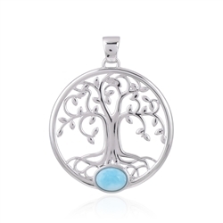 242018230003 Larimar pendant, tree of life, 4.1 cm, rhodiniert | Marco Schreier