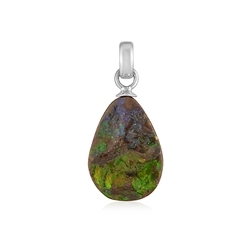 242018240007 Ammolite freeform pendant, 1.6 - 2.0 cm, rhodiniert | Marco Schreier