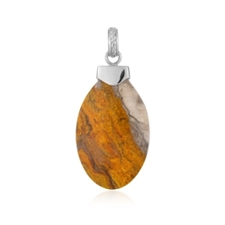 242018240016 Pendant jasper (neo yellow), oval (38 x 24mm), 5.1cm, rhodiniert | Marco Schreier