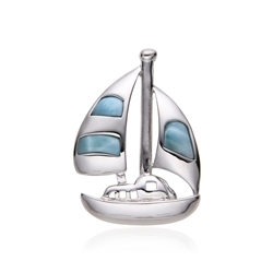 242018240056 Larimar pendant, sailing ship, 2.8 cm, rhodiniert | Marco Schreier