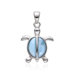 242018240059 Larimar pendant, turtle, 2.5 cm, rhodiniert | wholesaler gems & healing stones