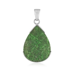 242018240124 Uvarovite drop pendant (29 x 23mm), 4.0cm, rhodiniert | Marco Schreier