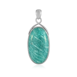 242018240152 Anhänger Amazonit, Oval (35 x 20mm), 5,0cm, rhodiniert | Marco Schreier