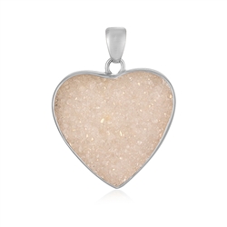 242018240162 Agate (druzy agate) pendant, heart (27mm), 3.7cm, rhodiniert | Marco Schreier