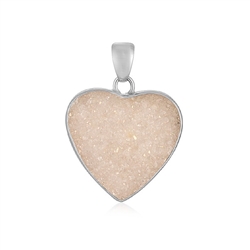242018240163 Agate (druzy agate) pendant, heart (22mm), 3.5cm, rhodiniert | Marco Schreier