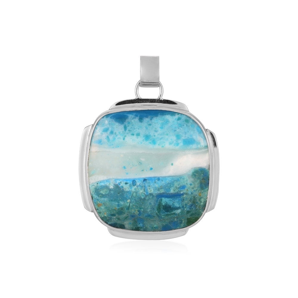 Anhänger Atacama-Opal Cushion (32 x 32mm), 4,5cm, rhodiniert | Marco Schreier