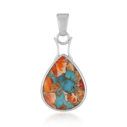 242018250069 Pendant mohave stone (rec.), drop (23 x 18mm), 4.6cm, rhodiniert | Marco Schreier