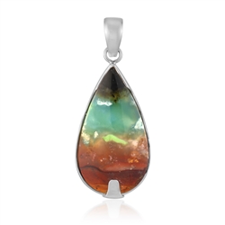 242018250071 Garut stone pendant, drop (36 x 20mm), 5.0cm, rhodiniert | Marco Schreier