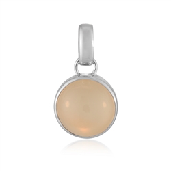 242018250095 Moonstone pendant, round (12mm), 1.9cm, rhodiniert | Marco Schreier