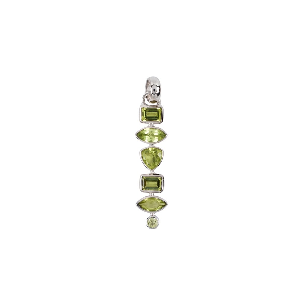 Colgante Peridoto, varias formas, 4,2 cm, platinado | Marco Schreier