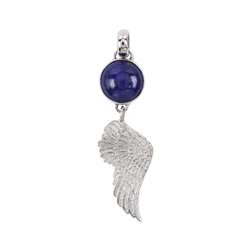 242023210401 Lapis Lazuli pendant (12mm), wings, 5.3cm, platinum plated | Marco Schreier