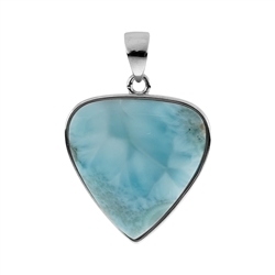 242023210409 Pendant Larimar Trillion/Triangle (20 x 19mm), 2,8cm, platinum plated | Marco Schreier