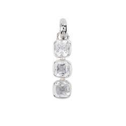 242023210601 Pendant Topaz white Cushion (6 x 6mm), 3,0cm, platinum plated | Marco Schreier