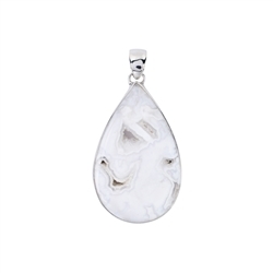 242023220060 Pendentif Agate Druzy (blanche) goutte, 4,0cm, platiné | Marco Schreier