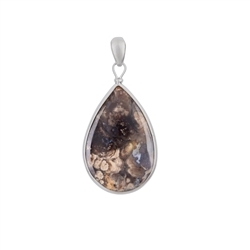 242023220067 Pendentif Agate mousse (brun), 5,6cm, platiné | Marco Schreier