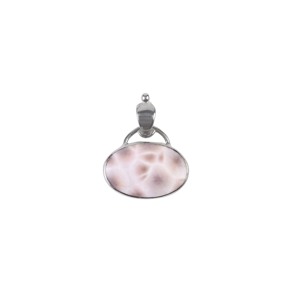 Natrolite pendant, oval (20 x 13mm), 2.6cm, platinum plated | Marco Schreier