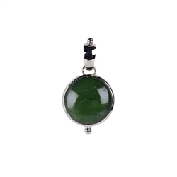 242023220212 Pendant Nephrite, round (18mm), 3,6cm, platinized | Marco Schreier